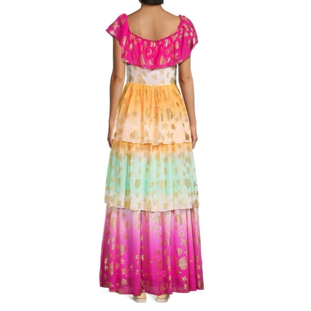 LOVESHACKFANCY Ombré Tiered Maxi Dress in Surfer Fushia Light NWT Size 0 - Picture 3 of 8